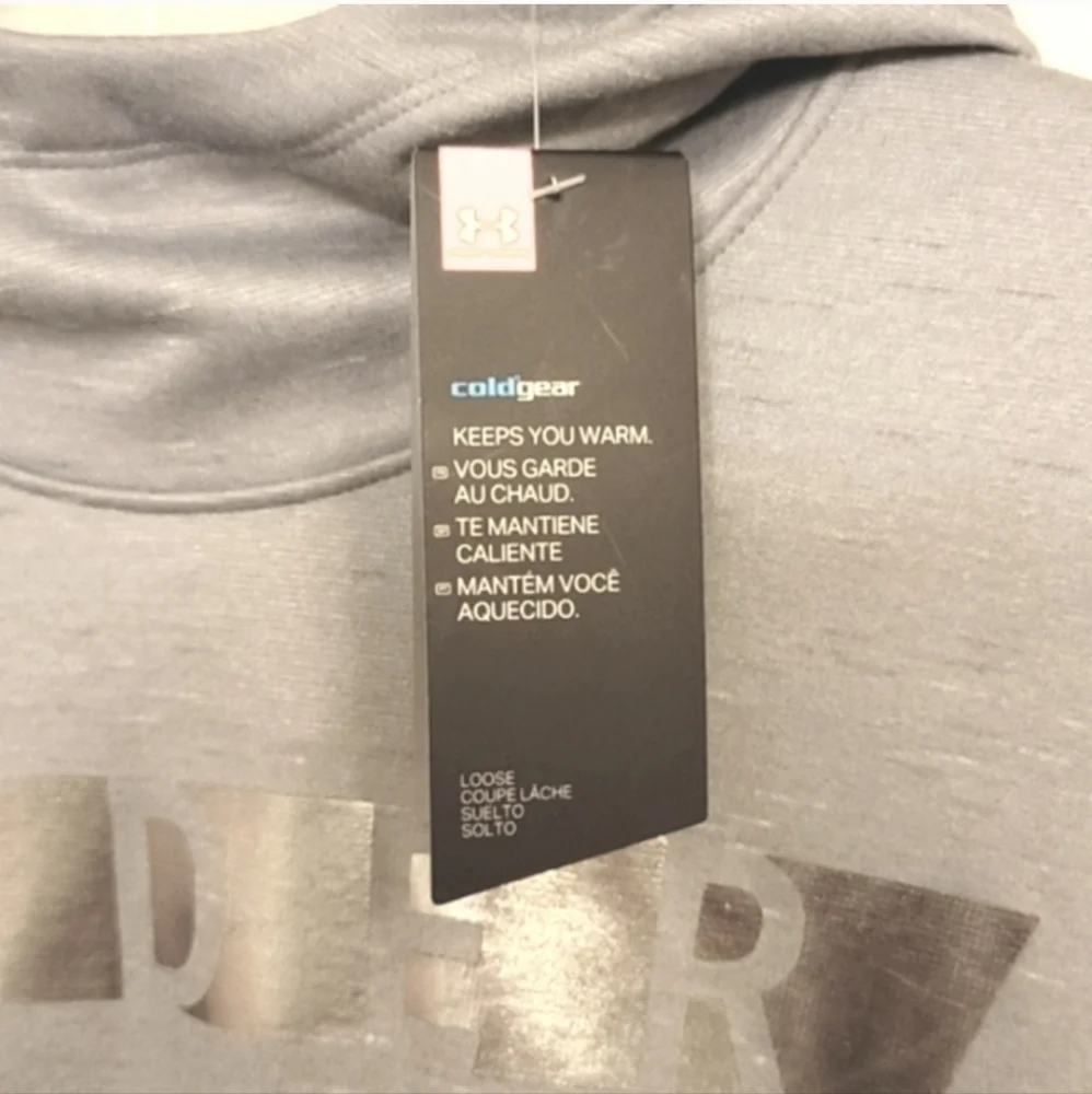 Under Armour Pullover Fleece Hoodie Sweatshirt Steal Gray Silver